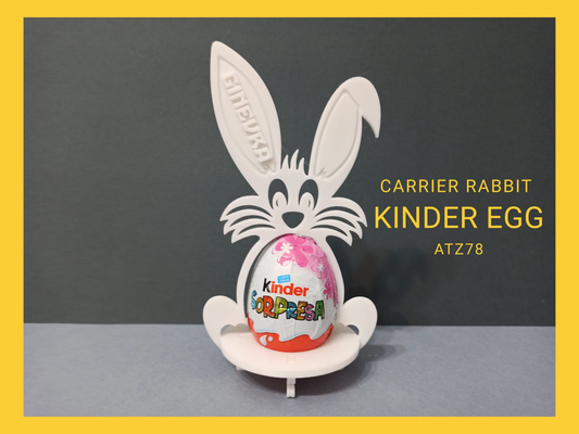 kinder egg bunny remixed by atz78 tools gadgets kinderegg surprise box dispenser carrier rabbit uovo regal easterbunny holder 3d print model - Mito3D