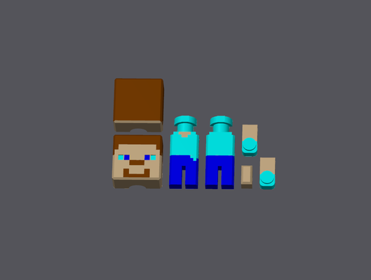 minecraft steve mini zahl no kleben klicken system by samaktivität spielzeuge spiele roblox 3d print model - Mito3D