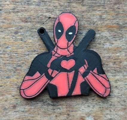 deadpool keychain by diogooreis art models key marvel dc spiderman panther black cool red 3d print model - Mito3D