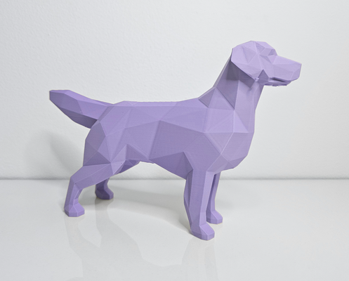 poli cane 3 dimensioni by perfettoprincipe miniature animali animale golden retriever mammifero design desktopaccessory giocattolo natura carattere arte giocattoli decorazione desktop oggetto carina arredamento figura figurina casa poligono basso scultura opera d'arte scrivania famiglia kidstoy per bambini 3d print model - Mito3D