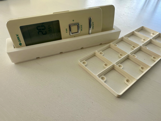 gridfinity fernbedienung tablett by hallo joe werkzeuge veranstalter 1x5 5x1 organisation caddie klimaanlage lager aufgeräumt box behälter 3d print model - Mito3D