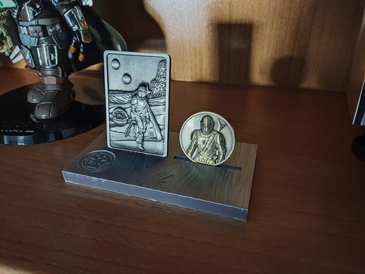 mandalorian coin ingot display remixed by frikarte3d household decor coindisplay coinholder displaystand starwars themandalorian 3d print model - Mito3D