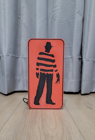 freddy krueger led lumière boîte ams prêt by nostalgique art 2d boite alpage horreur film bambu laboratoire laboratoires éclat nuit veilleuse impressions cauchemar orme rue 3d print model - Mito3D