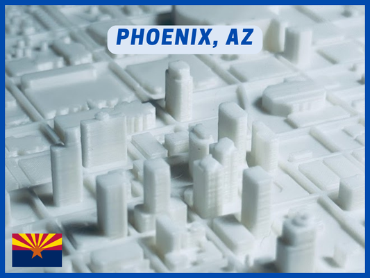 phönix az klein 3d stadt by 3dfolio miniaturen architektur arizona usa diamantrücken px phx stl stadtbild mini innenstadt städtisch bereich topo topographie topografisch terrain 3d print model - Mito3D