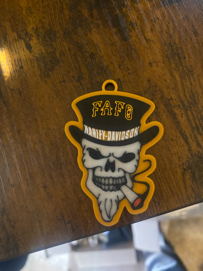 harley davidson fafo skull keychain by marky3d art signs & logos accessories accessory motor cycle 3d print model - Mito3D