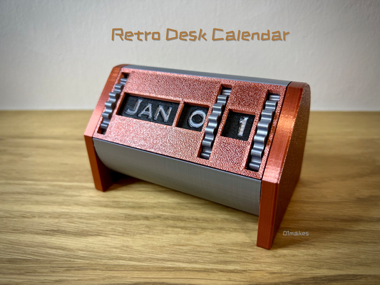 retro perpetual desk calendar by 01makes household office 3d print model - Mito3D