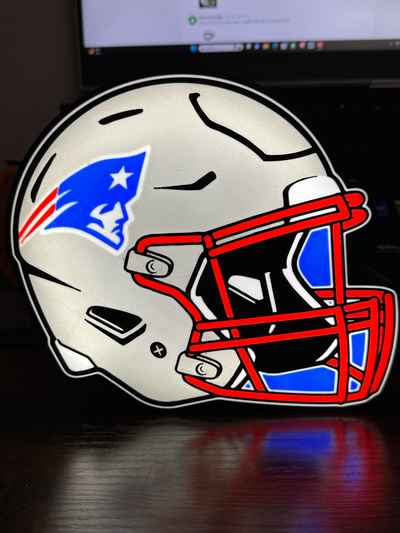 patrioti lightbox by geek genio collettivo arte segni loghi patriota luce scatola piede palla calcio guidato regalo super ciotola superbowl nfl squadra squadre sport gli inghilterra new england 3d print model - Mito3D