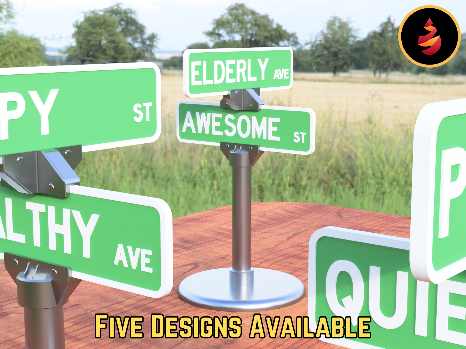 decorative street signs by jamestheprinter household decor display table desk sign baking cookies old quiet hot customizable custom road elder milk happy awesome peace healthy elderly streetsigns baker highway roadsign streetsign overthehill bothered avenue boulevard 3D print model - Mito3D