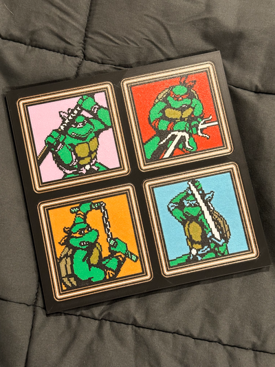 tmnt sottobicchiere astuccio guaina by printsbyjar3d domestico casa modelli ninja tartarughe intarsio parete arte leonardo raffaello donatelo michelangelo 3d print model - Mito3D