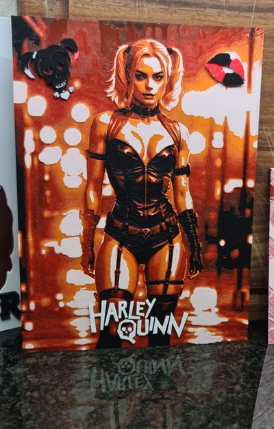 harley quinn porträt hutschmiede by spenny kunst 2d farbton schmiede dc selbstmordkommando margot robbie 3d print model - Mito3D