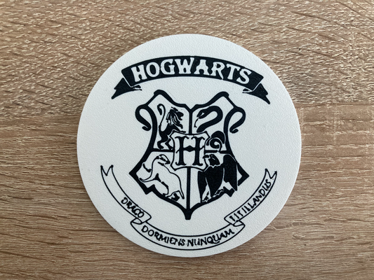 harry potter - hogwarts logo coaster by jakubhroch art 2d hogwards 3d print model - Mito3D