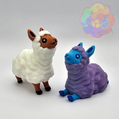 cute llama - flexi articulated animal print-in-place by ixpatch toys & games toy decoration multimaterial pet multicolor gift flexible printinplace kawaii alpaca pip ams 3d print model - Mito3D
