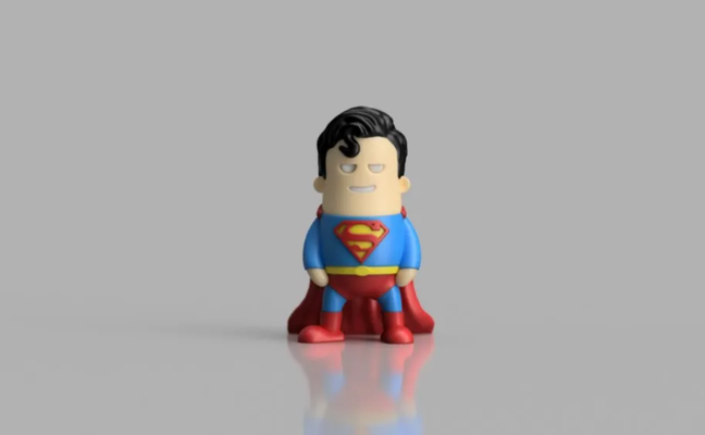 mini superhombre by wekster juguetes juegos caracteres chibi lindo multicolor multimaterial 3d print model - Mito3D