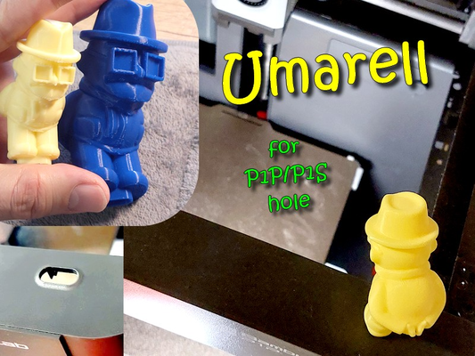 umarell p1p p1s delik by pandart3d 3d yazıcı aksesuarlar komik eğlence şantiye eski çizme 3d print model - Mito3D