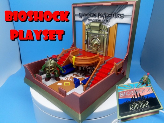 bioshock - to rapture playset by neil3dprints toys & games tiny game miniature 4k toyset bigdaddy littlesister wouldyoukindly 3d print model - Mito3D
