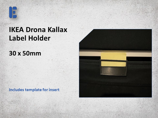 drohne kallax etikette 30 50mm einfügen verison by elmaker design hobby diy bruder etikettierer dymo ikea lager box 3d print model - Mito3D