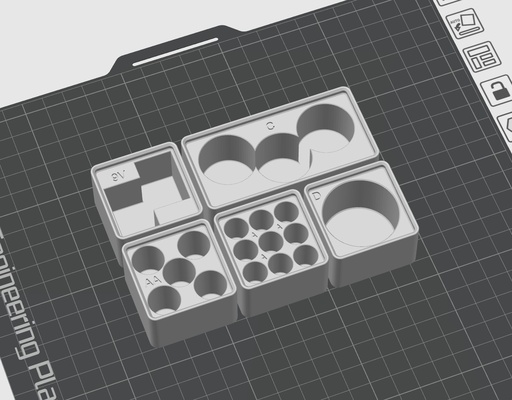 gridfinity bateria titulares press fit ímãs remixado by cão diabo ferramentas organizadores 3d print model - Mito3D