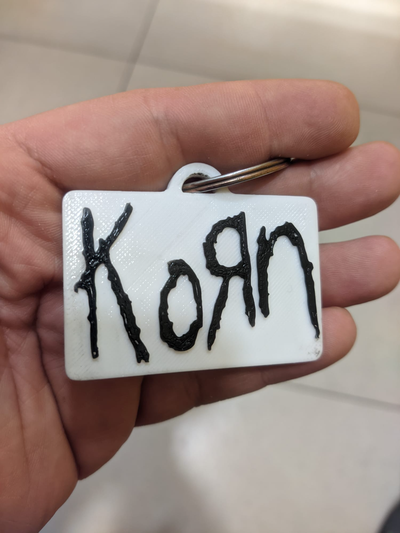 korn anahtarlık by rasty83 sanat işaretler logolar grup metal müzik anahtar 3d print model - Mito3D