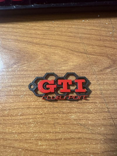 llavero golf gti club sport by josérulo art monnaie badges volkswagen coche réglage llave 3d print model - Mito3D