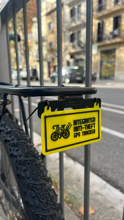 anti-theft sign bikes by jamso's factory art signs & logos antitheft thieves bike bicicle bicicles gps tracking 3d print model - Mito3D