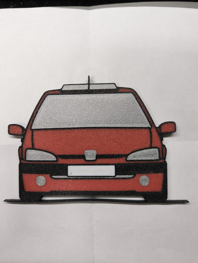 peugeot 106 gti magnético decoração arte parede by fv corrida 2d 3d carro acessórios acessor 3d print model - Mito3D