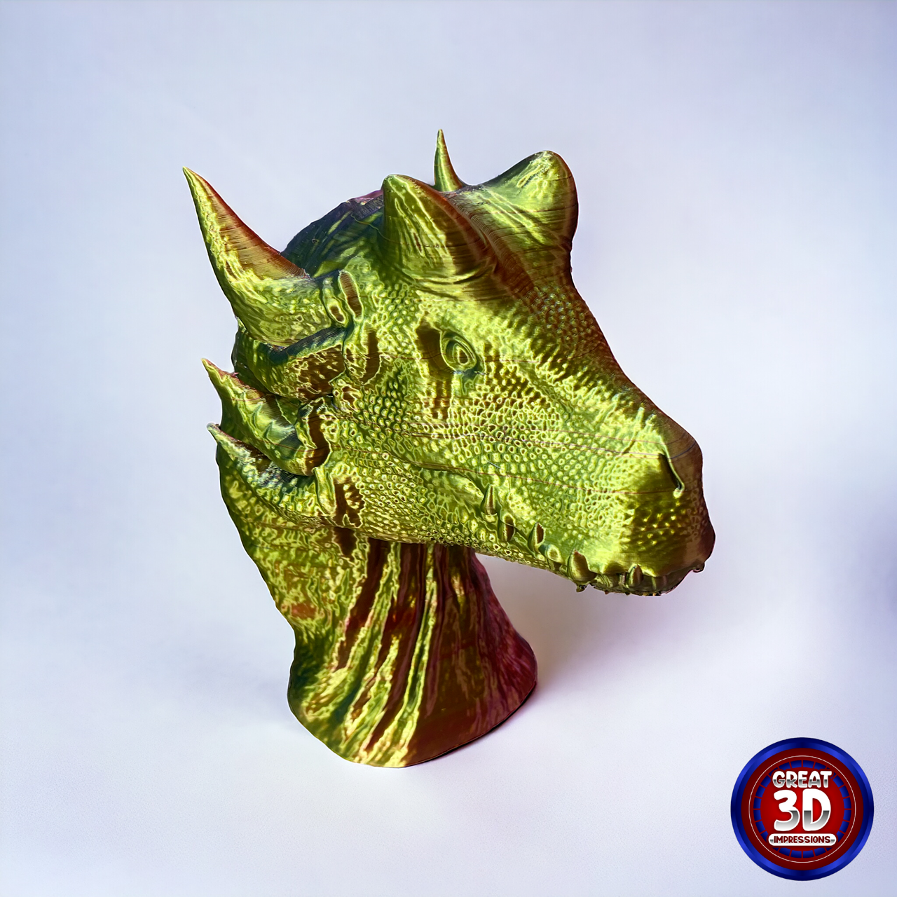 dragon buste casque musique titulaire soutien bureau décor by bonjour roberto jouets jeux aventure rpg dandd 3D print model - Mito3D