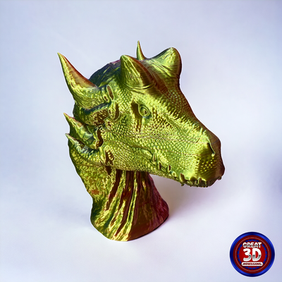 dragon buste casque musique titulaire soutien bureau décor by bonjour roberto jouets jeux aventure rpg dandd 3d print model - Mito3D