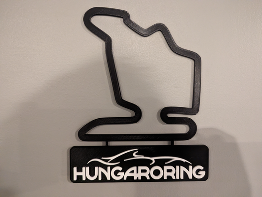 hungaroring traccia carta geografica targhetta by dakjones82 arte 2d gara corsa f1 parete 3d print model - Mito3D