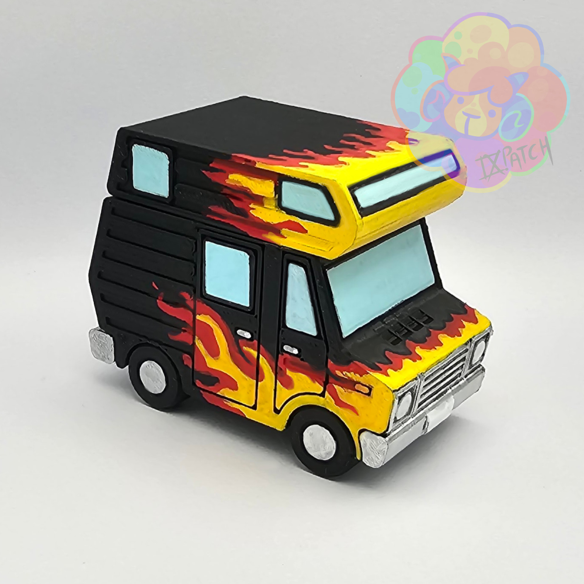 tiny rv camper box print-in-place by ixpatch toys & games container animal game nintendo gaming videogame decor cute rolling miniature car gift storage hinge printinplace modern pocket van vehicle camp pip ac animalcrossing crossing horizons acnh acpc 3D print model - Mito3D