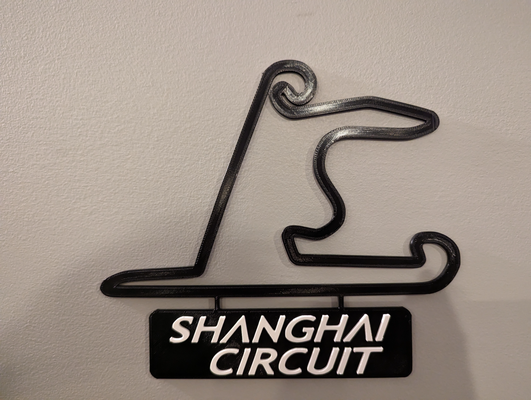 shanghai international circuit track map nameplate by dakjones82 art 2d road racing f1 formula 1 wall 3d print model - Mito3D