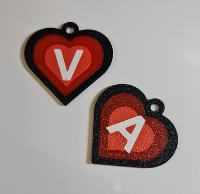 herz initialen schlüsselbund by bellero mode schmuck charme schlüssel valentinstag valentin 3d print model - Mito3D