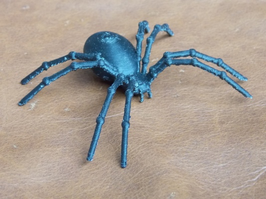 black spider by mobiobi toys & games characters creature thingiverse arachnid difficultprint 3d print model - Mito3D