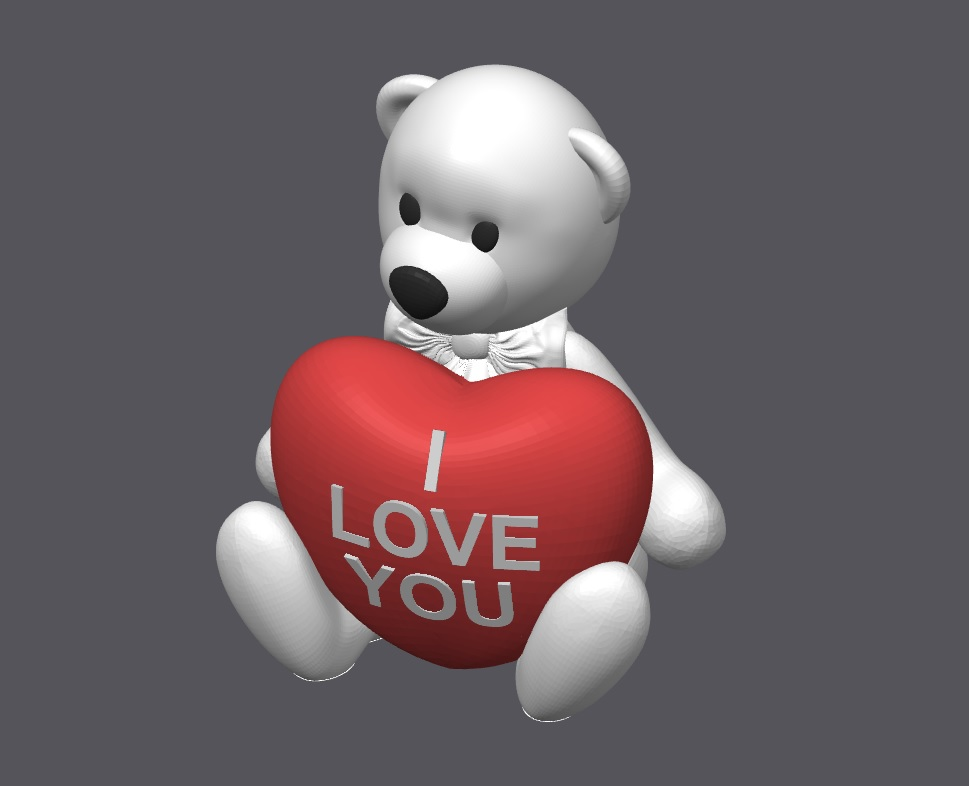 liebe valentinstag bär herz neu gemischt by stummel r3d kunst skulpturen dekor liebes 3D print model - Mito3D