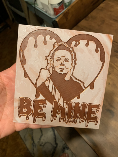 be michael hueforge by thebradillac art 2d valentines valentnesday myers love bemine 3d print model - Mito3D