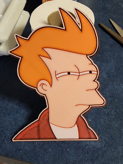 kızartmak meme futurama 5 renkler 1 ams şapka dövmesi by miked4bz üretken 3d model taş ocağı if şaşkın 3d print model - Mito3D