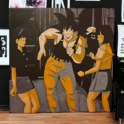 goku van verdammt tanzen hutschmiede by panklex kunst 2d mauer wandkunst deko 3d print model - Mito3D