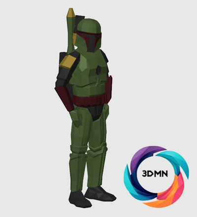 estrela guerras boba fett completo remixado by 3dmn adereços cosplays guerra estrelas bobafett ams multicolorido figura suporte cosplay filme ficção científica ação legal brinquedo mini 3d print model - Mito3D