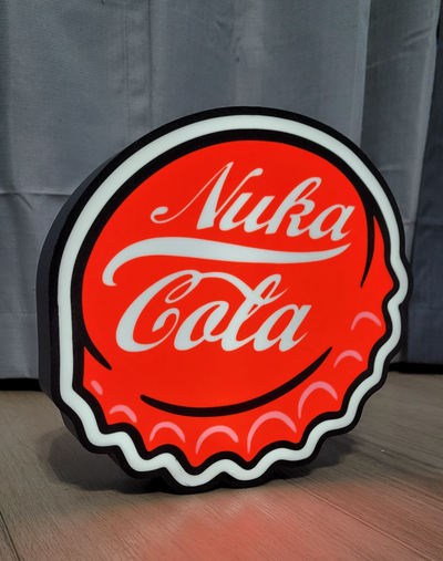 nuka cola flasche deckel led licht box ams bereit by nostalgische drucke kunst 2d ausfallen 4 vegas gewölbe junge mädchen lichtkunst leuchtkasten lampe bambu a1 labore labor 3d print model - Mito3D