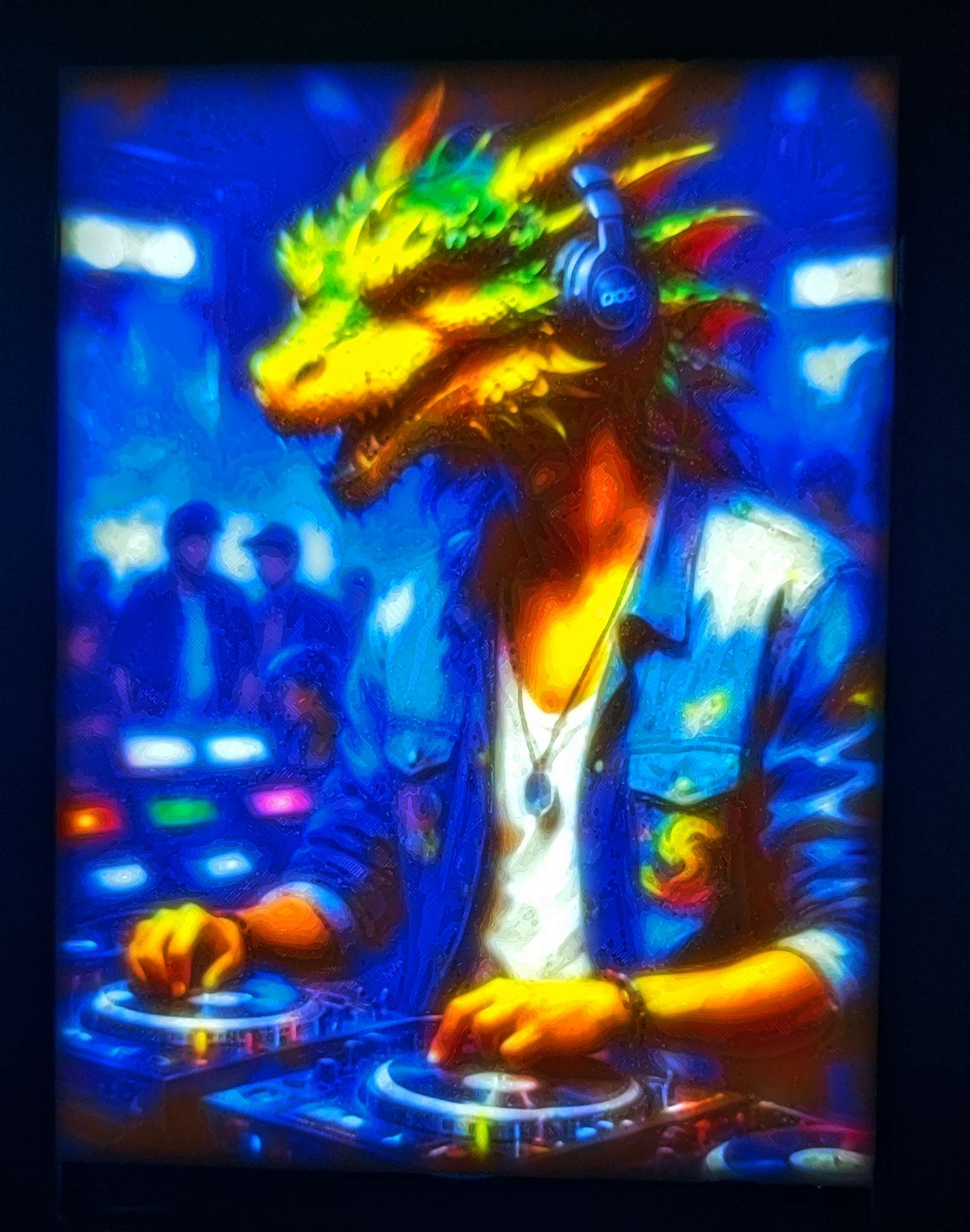 lithophan kunst drachen is dj bl rahmen auflage by statusd112 haushalt dekor 2024 kunstwerk box bündeln anzeige fall mantel litho lithographie farbe cmyk cmyklithophone deko dekoration licht lichtkunst 3D print model - Mito3D