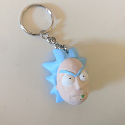 rick sanchez schlüsselring morty schlüsselbund by projektfilament kunst skulpturen zubehör tv komisch 3d print model - Mito3D