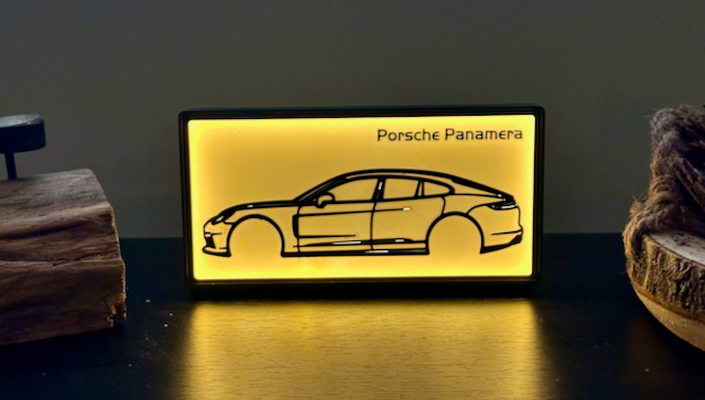 luminária porsche panamera by thomas oehler passatempo faça veículos carro conduziu multicolorido caixa luz 3d print model - Mito3D