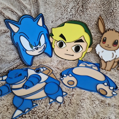 sonic pared arte by 3dcreativecustom juguetes juegos caracteres 3d print model - Mito3D