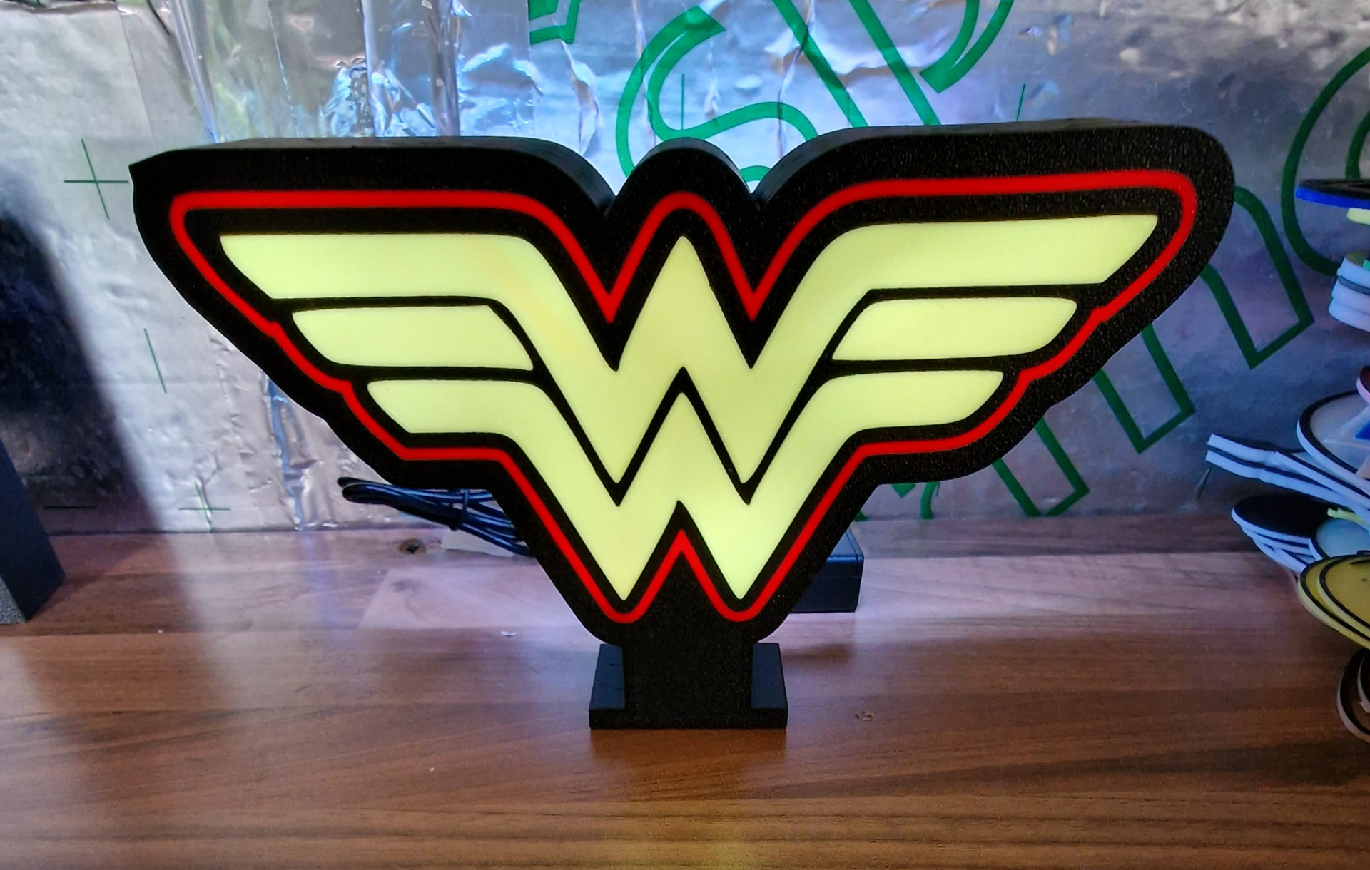 wounder woman by 3dcreativecustom art signs & logos light avengers night lamp 2024 lightbox box 3D print model - Mito3D