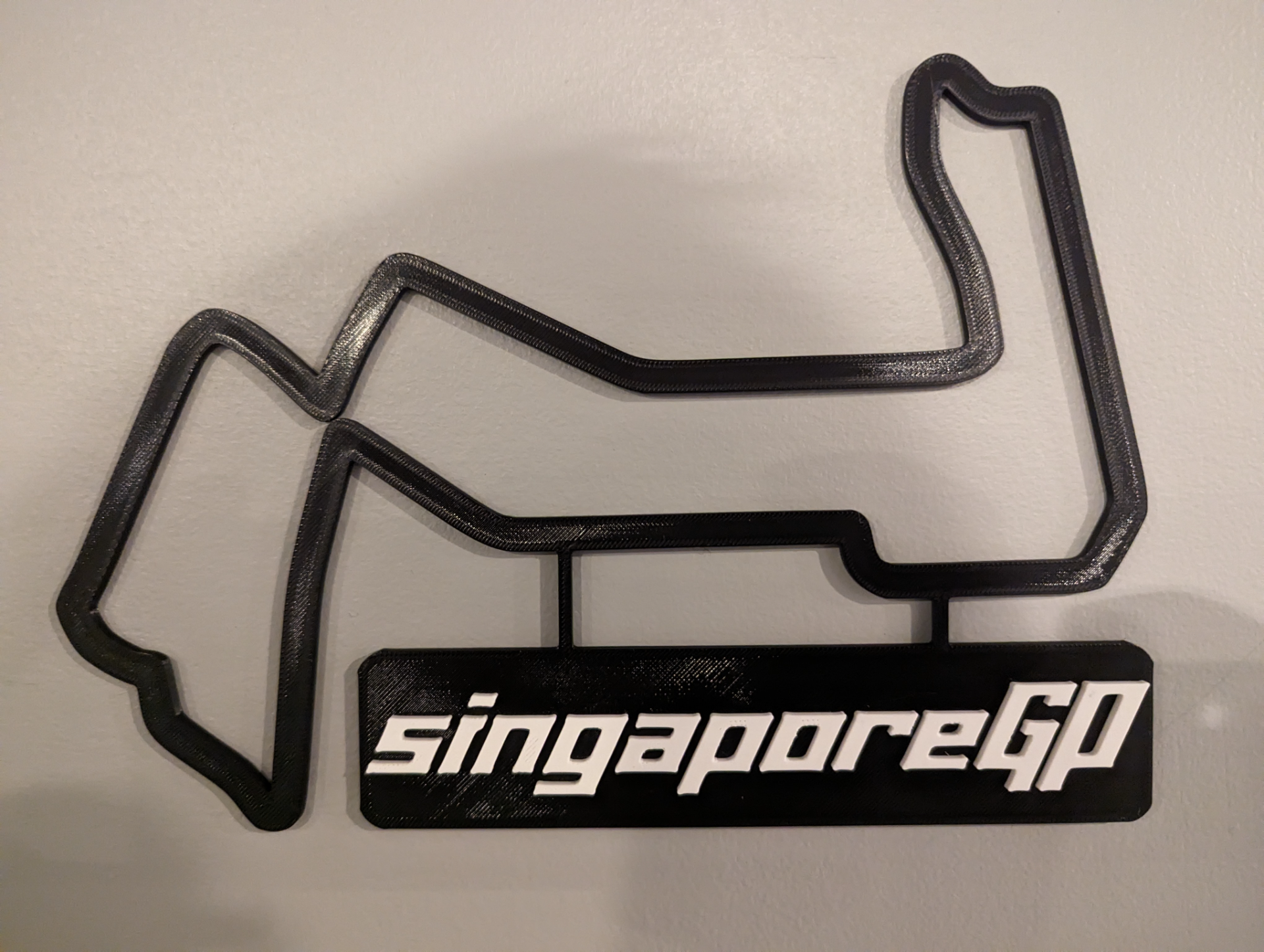 singapore gp track map wth nameplate by dakjones82 art 2d racing wall f1 formula 1 one outline race 3D print model - Mito3D