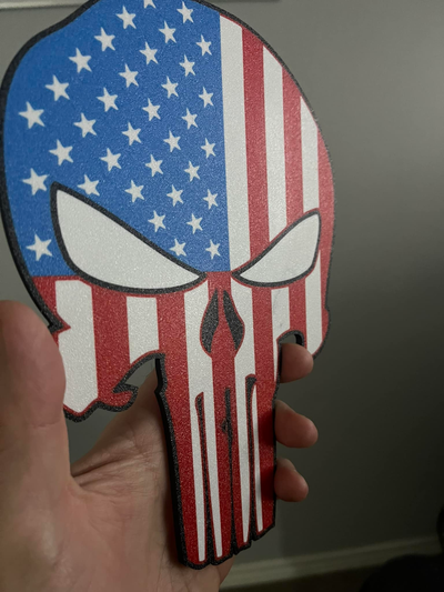 justiceiro americano bandeira by rabugento arte sinais logotipos 3d print model - Mito3D