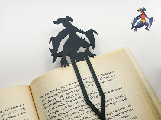 garchomp marca páginas pokémon by miseravelmente arte 2d livro dragão sudolendário chinês chinês nintendo 3d print model - Mito3D