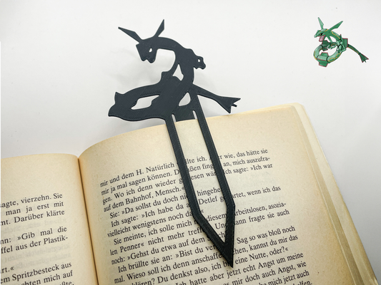 rayquaza marca páginas pokémon by miseravelmente arte 2d livro nintendo lendário dragão dragão chinês chinês 3d print model - Mito3D