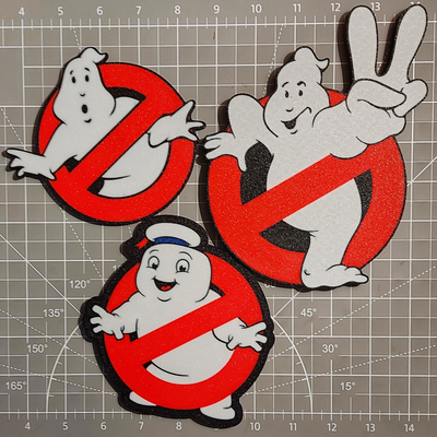 acchiappa fantasmi 1 2 aldilà fantasma logo magnete by polyzone3d arte segni loghi ghost buster frigo mini restare soffi puft marshmallow uomo 3d print model - Mito3D