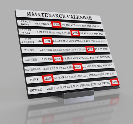 3d impressora manutenção calendário by leif3d acessórios 3dprinter cronograma oficina bambu 3d print model - Mito3D