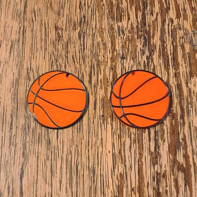 basketball earrings raised stud hoops by dohara1985 fashion models earring ear ring rings hoop nba hoopearring studearring 3d print model - Mito3D